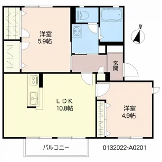 シャンテ星ヶ丘【2階】の間取り