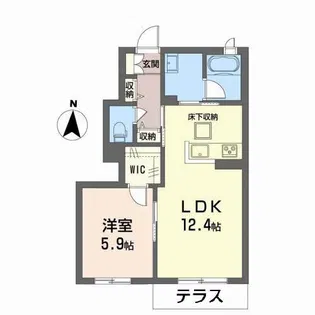 シャーメゾン上河原西 A棟【1階】の間取り