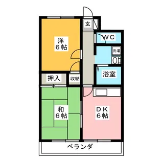 コーポ桂川【1階】の間取り