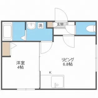 リリーベル琴似【1階】の間取り