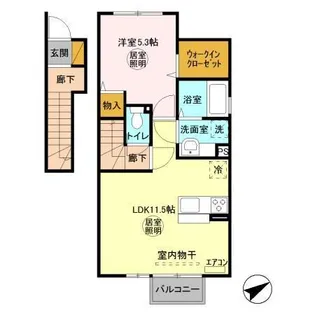 ラキ・オハナ【2階】の間取り