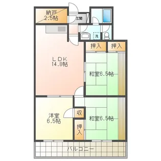 幕張グリーンハイツ【6階】の間取り