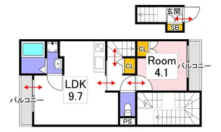 1LDKの間取り画像
