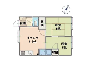 住吉ハイムA【2階】の間取り