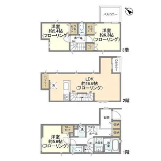 埼玉県川口市南鳩ヶ谷2【一戸建】の間取り