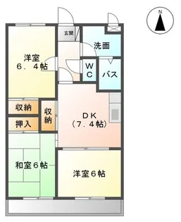 プレジデント岩沼弐番館【1階】の間取り