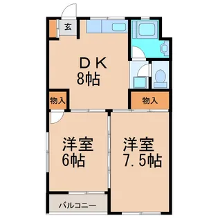 神奈川県鎌倉市由比ガ浜2【マンション】の間取り