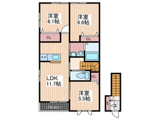 矢野西ヒルズC棟【2階】の間取り