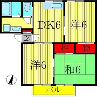 サングレース吉野【1階】の間取り