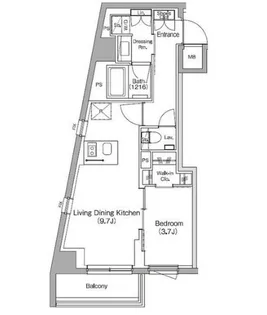 ザ・パークハビオ中野新橋【2階】の間取り