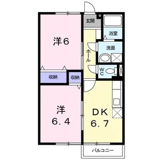 ウエストヒルズ船江山【1階】の間取り