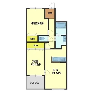 信開ベルシー長江B棟【2階】の間取り