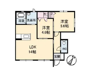 ルミナス上安 C棟【1階】の間取り