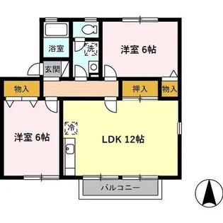 コーアカクB【2階】の間取り