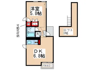 マイホ-ム国立【2階】の間取り