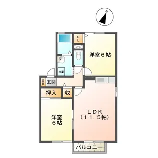 エルバルト高岡【2階】の間取り