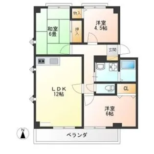 優泰佳ガーデンコート【3階】の間取り