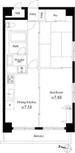 カスタリア新宿七丁目【4階】の間取り