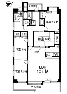 コスモ生田【1階】の間取り