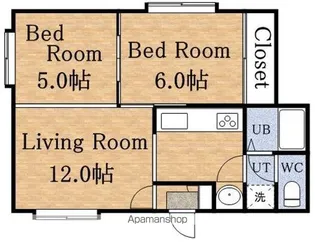 シェーンブルン八軒B【2階】の間取り