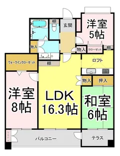 ロイヤルシャトー杜の里【9階】の間取り
