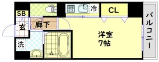 S-RESIDENCE難波Viale【2階】の間取り