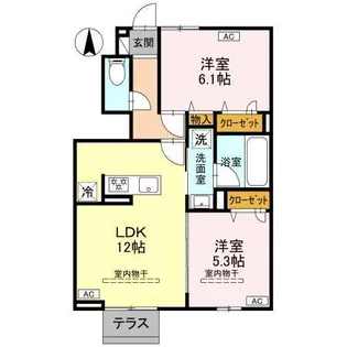 ウィル・クレストII【1階】の間取り