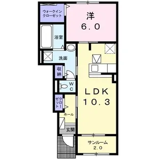 パルム・ドール【1階】の間取り