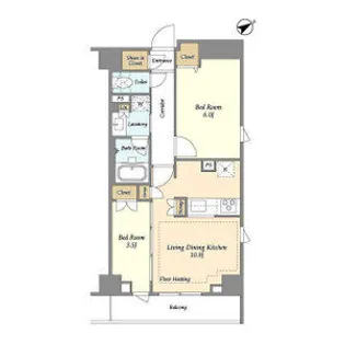 市谷台町坂フロント【8階】の間取り