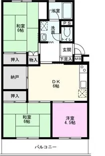 柏沼南台サンパワー【3階】の間取り