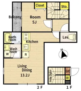 カモナ・ジョイナス【2階】の間取り