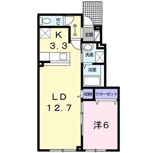 ミニョンメゾン【1階】の間取り