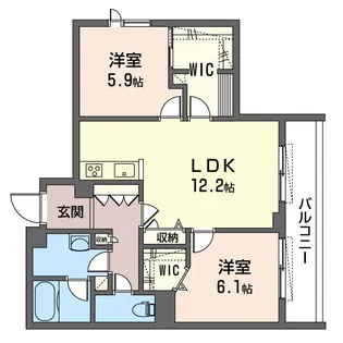 メゾンドグロワール【2階】の間取り