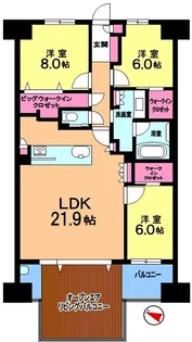 ヴェレーナシティ千葉NT中央アリーナ【13階】の間取り