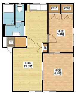 マリーンハイツ畝刈 A棟【1階】の間取り