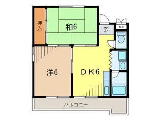 名塩第一ハイツ【2階】の間取り