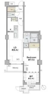 シャレール広尾 2号棟【1階】の間取り
