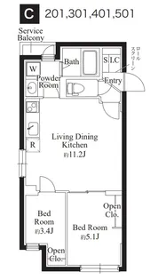 カーサフィオーレ・南千住【3階】の間取り