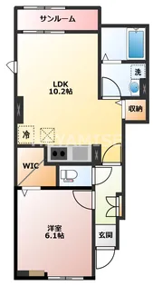 プラシードヒルX【1階】の間取り