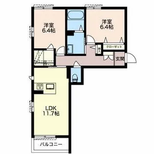 セントポーリア G棟【1階】の間取り