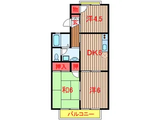 メゾンベールA・B【1階】の間取り