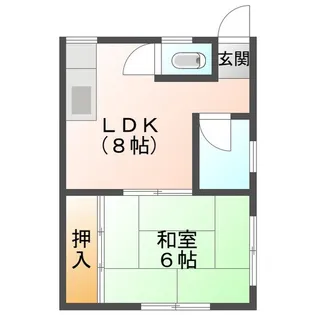 楠町南川アパート【2階】の間取り