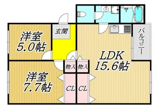 東園田団地1号棟【3階】の間取り
