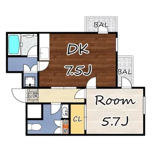 ダイドーメゾン立花西【5階】の間取り