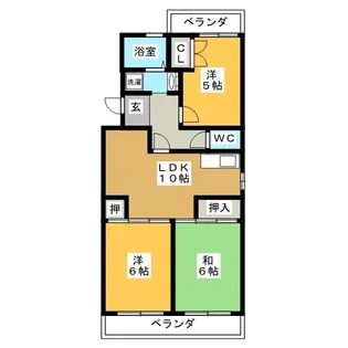 ハイツミナミI【1階】の間取り