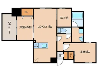 MODERN ASPIRATION平尾駅前【3階】の間取り