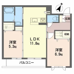 シャーメゾン セレッソ【2階】の間取り