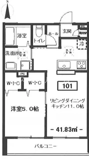 ウィスティリアJinya【1階】の間取り