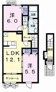 ジェルメSAKAISOUTH【2階】の間取り