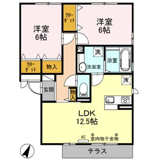 ブライトガーデン新磯野2【1階】の間取り